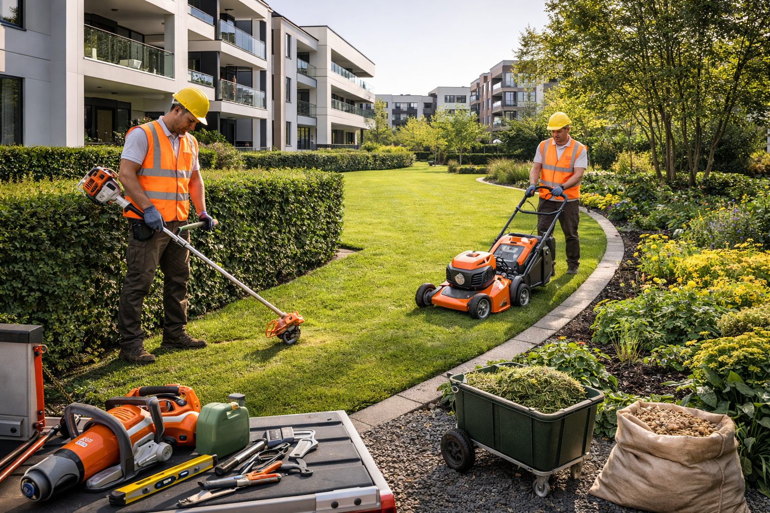 Rasenpflege im Garten